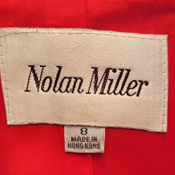 Nolan Miller Elegant Core Red Wool Suit - Black Fox Cuffs &Collar - Size 8 VTG - Picture 7 of 9